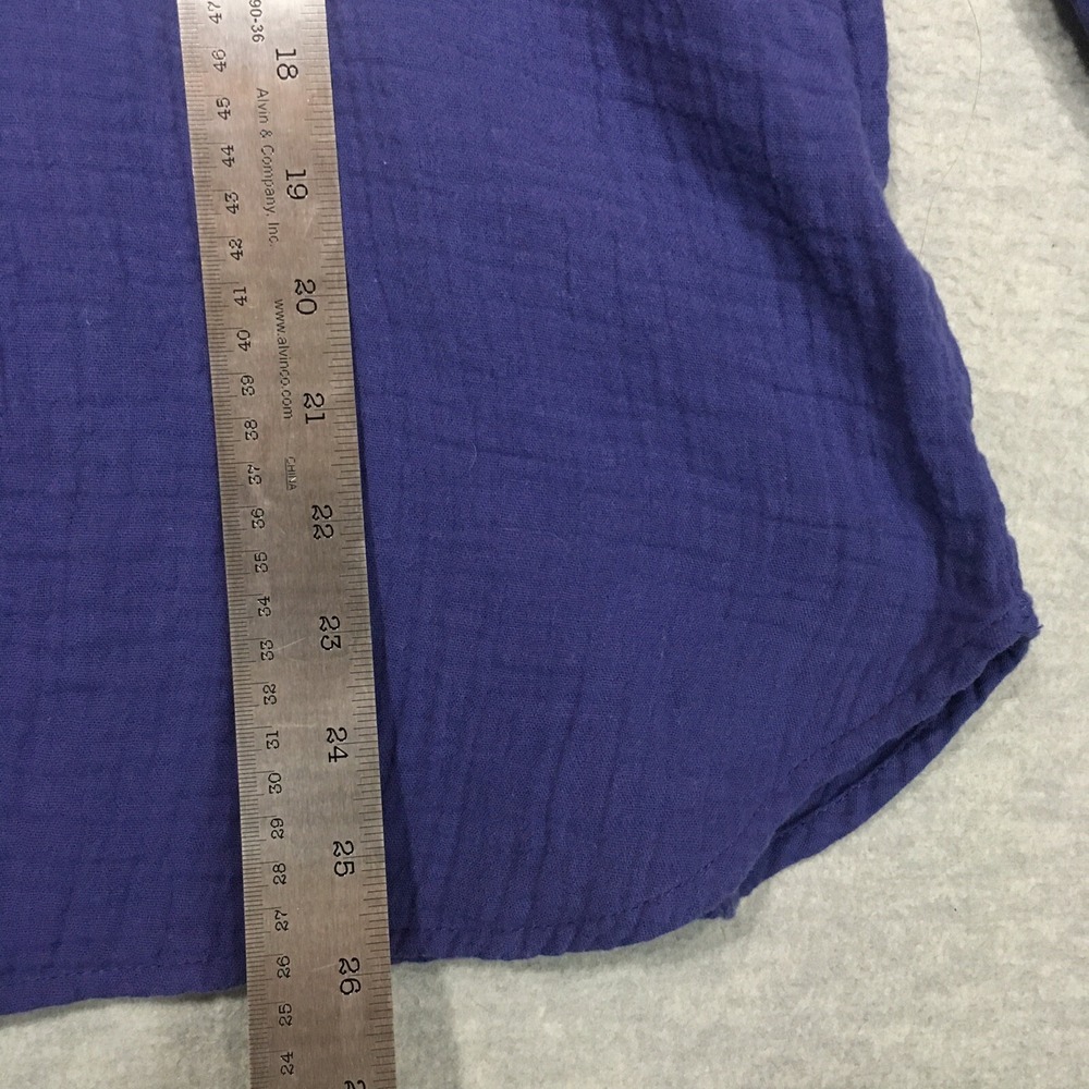 Jessica Simpson S Purple Gauze Muslin Button-Up Shirt Long Sleeve 100% Cotton - Picture 6 of 12